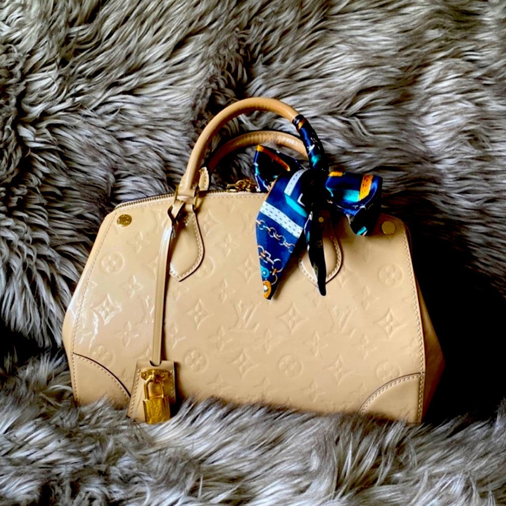 SOLD Louis Vuitton Monogram Embossed Vernis Dune Patent Leather Santa Monica Bag